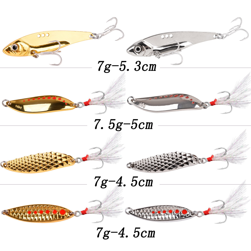 8PCS/Set Lure Metal Spinner Sp - Fishing Hook Treble recension och pris