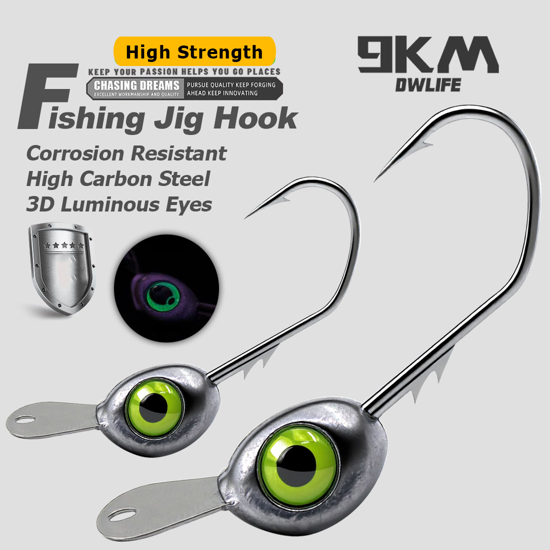 9KM Shaky Head Jigs Hook with  - Fishing Hook Weedless recension och pris