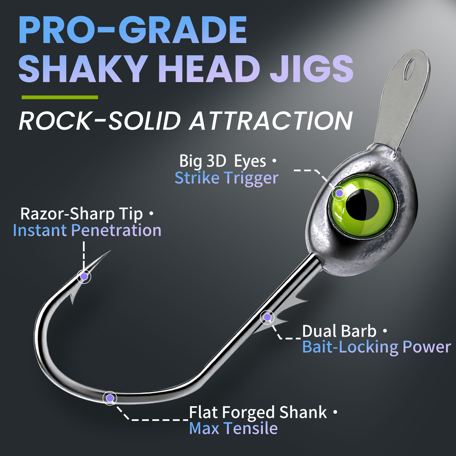 9KM Shaky Head Jigs Hook with  - Fishing Hook Weedless recension och pris