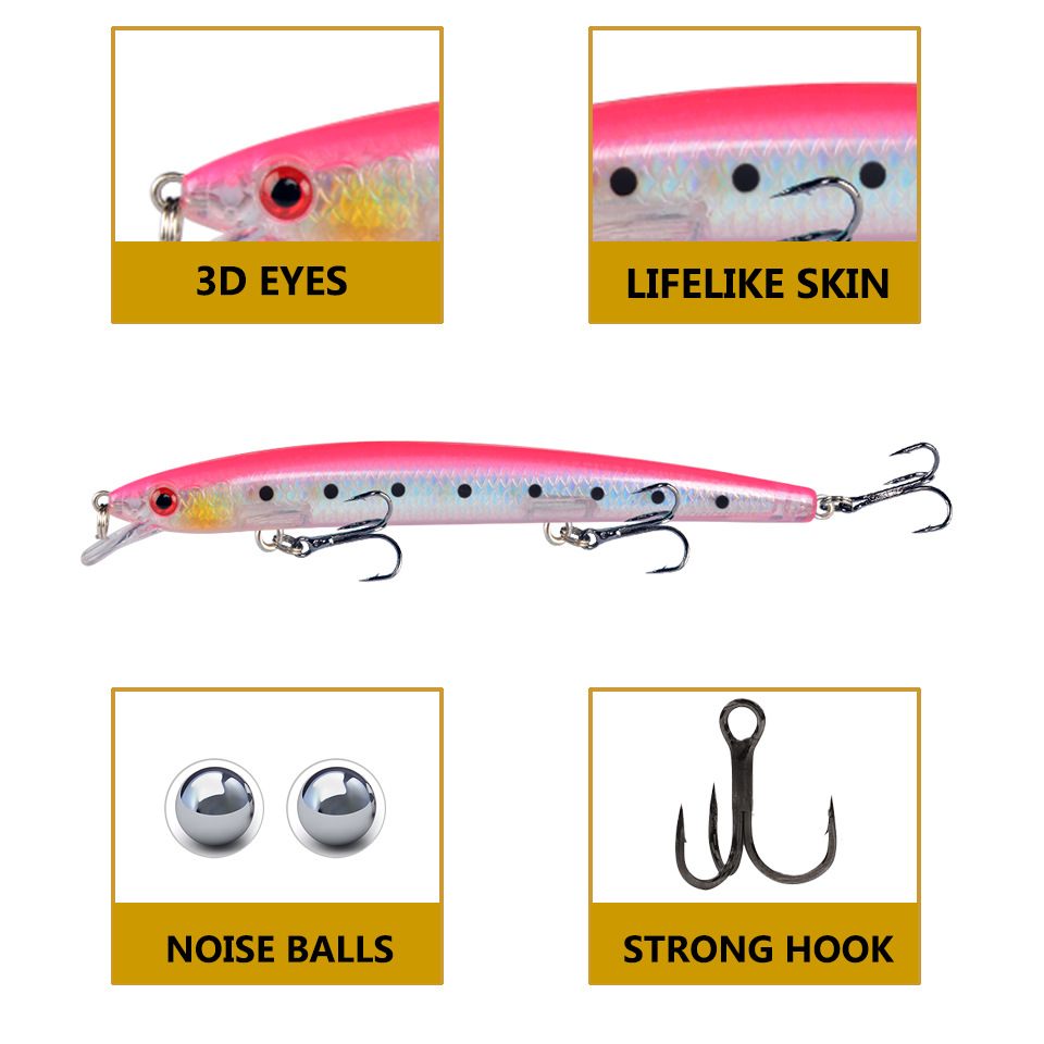 Minnow Fishing Lure 13.5cm 15. - Fishing Hook Treble recension och pris