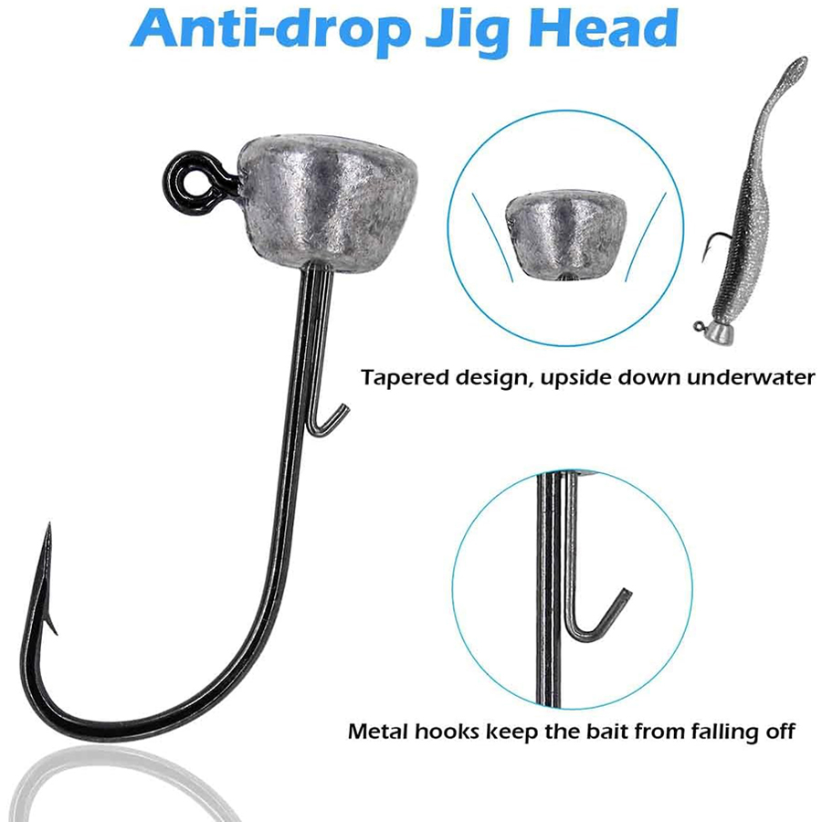 Mushroom Head Fishing Rigs Jig - Fishing Hook Weedless recension och pris