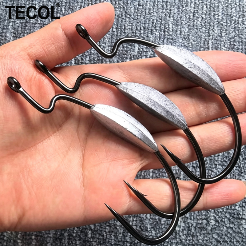 TECOL 3PCS 6/0 8/0 10/0 Weight - Fishing Hook Offset recension och pris