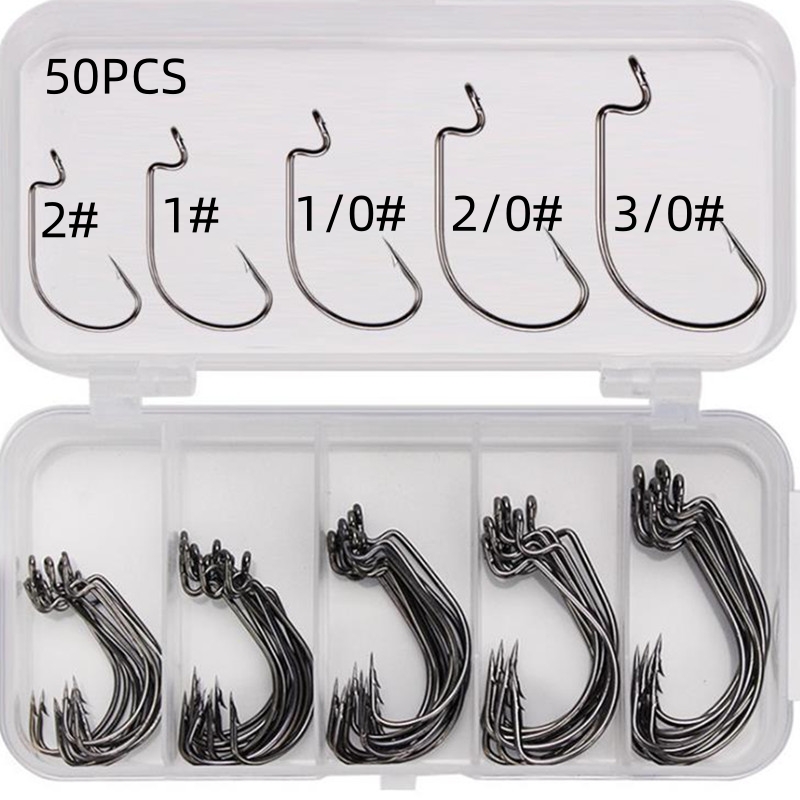 50Pcs/Box High Carbon Steel Fi - Fishing Hook Stainless Steel recension och pris