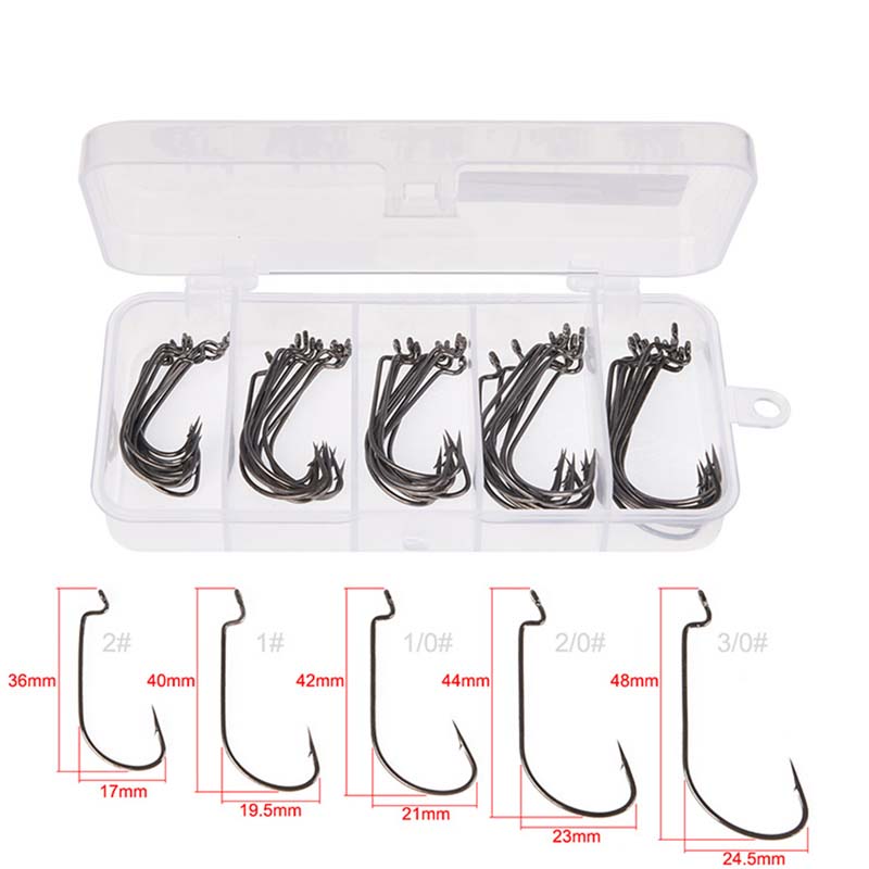 50Pcs/Box High Carbon Steel Fi - Fishing Hook Stainless Steel recension och pris