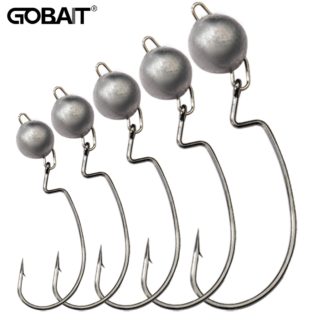 5Pcs Metal Jig Head Worm Hooks - Fishing Hook Weedless recension och pris