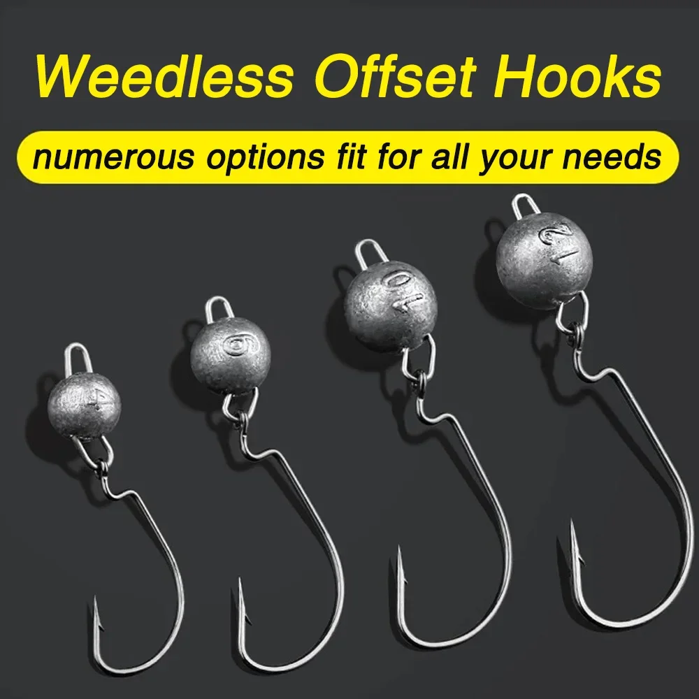 5Pcs Metal Jig Head Worm Hooks - Fishing Hook Weedless recension och pris