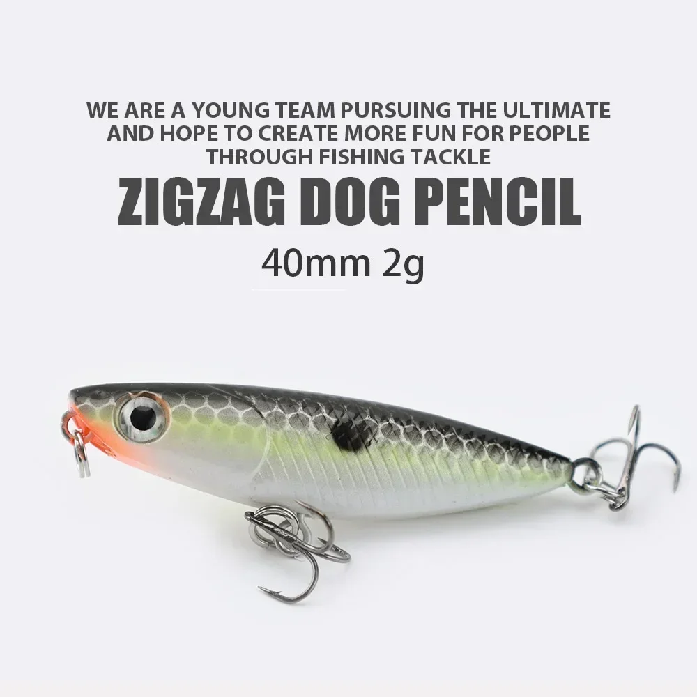 45mm 1.9g 1pcs Zigzag Dog Penc - Fishing Hook Treble recension och pris