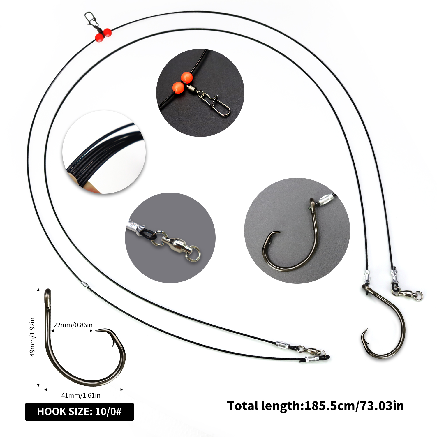 ZYZHE 1pc Sea Fishing Rigs Wit - Fishing Hook Circle recension och pris