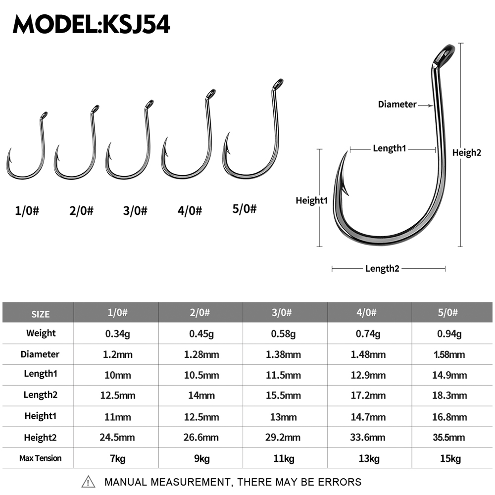 KATYUSHA  100PCS J Hooks 1/0-2 - Fishing Hook Offset recension och pris