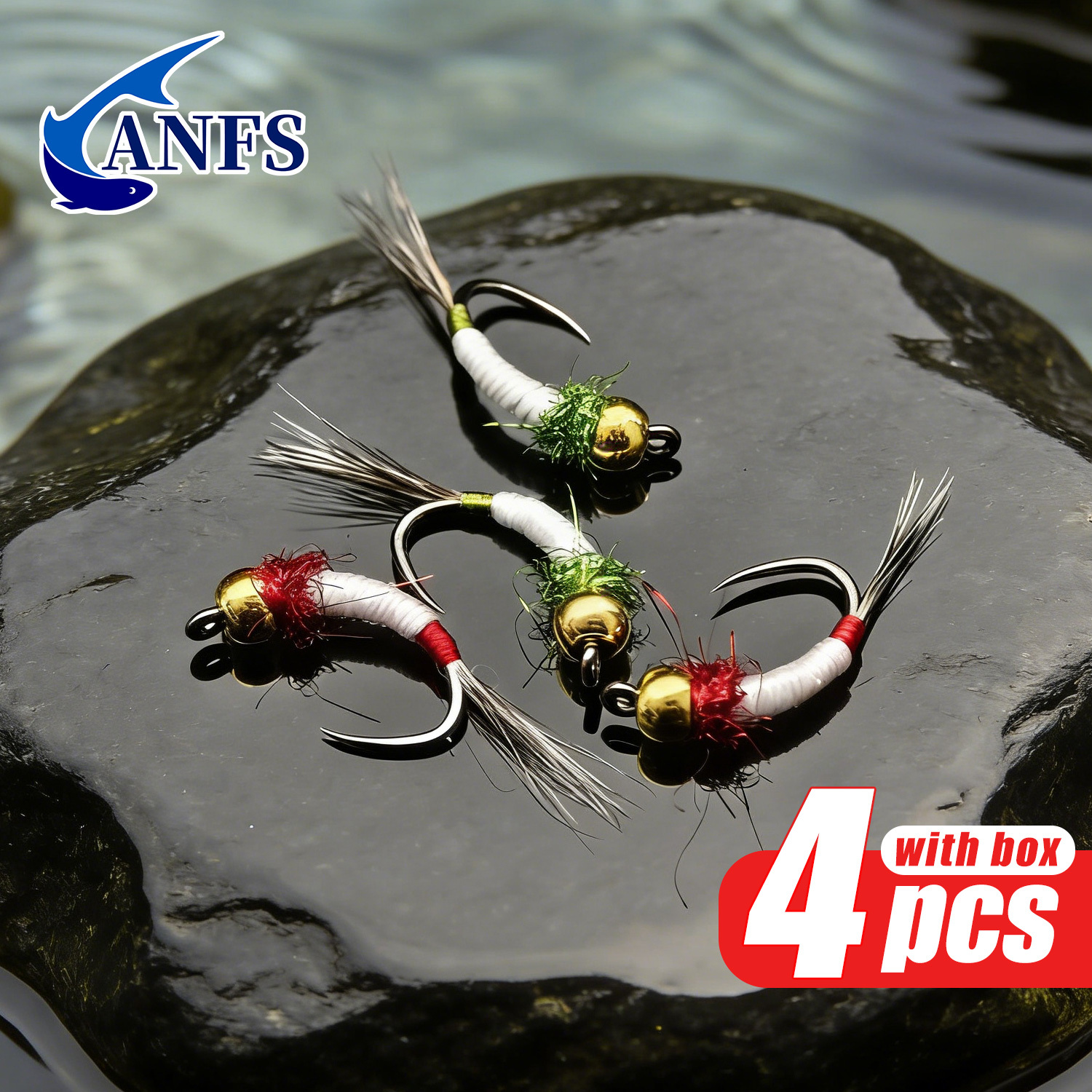 ANFS 4pcs Midge Nymph Flies As - Fishing Hook Assortment recension och pris