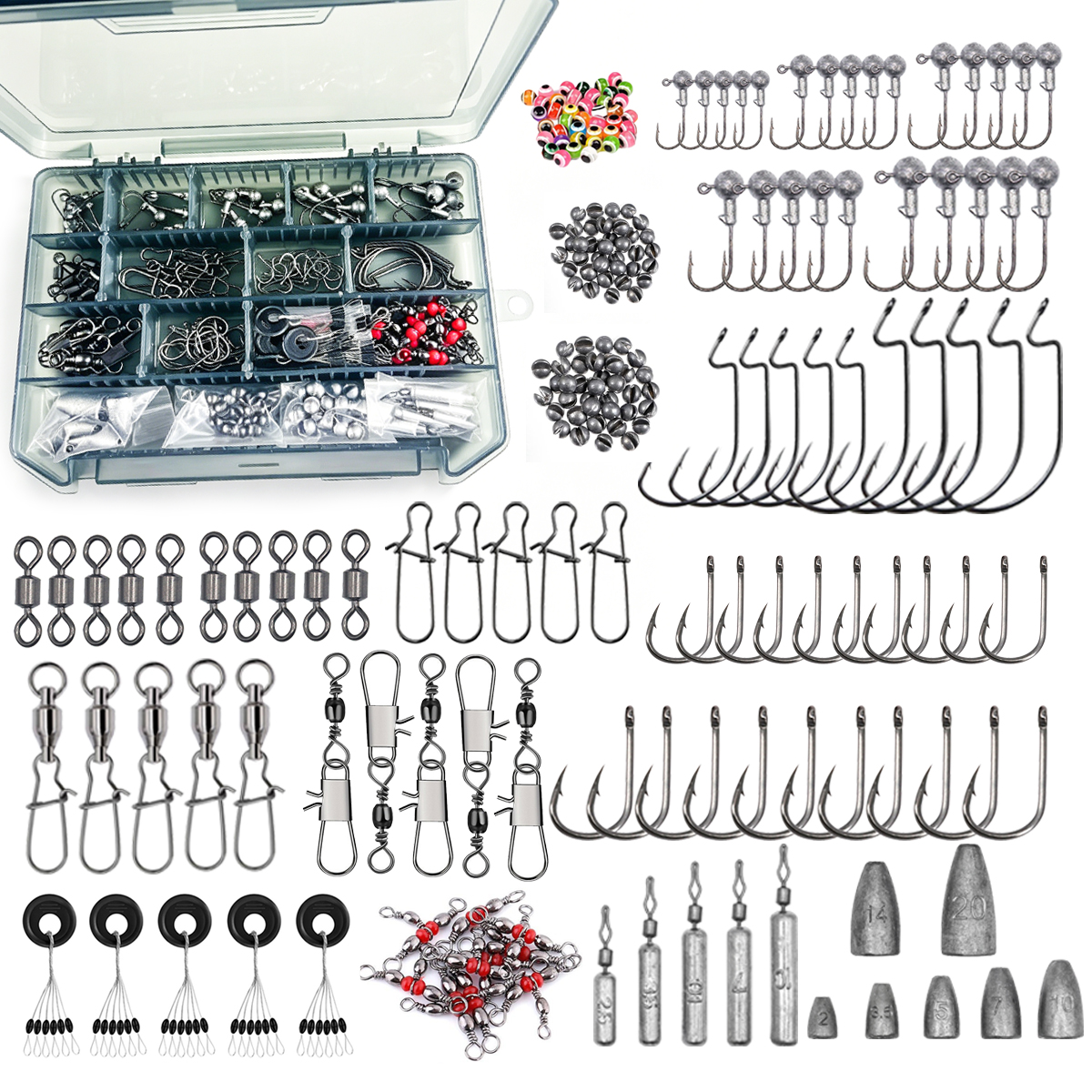 187pcs Fishing Accessories Kit - Fishing Hook Box recension och pris